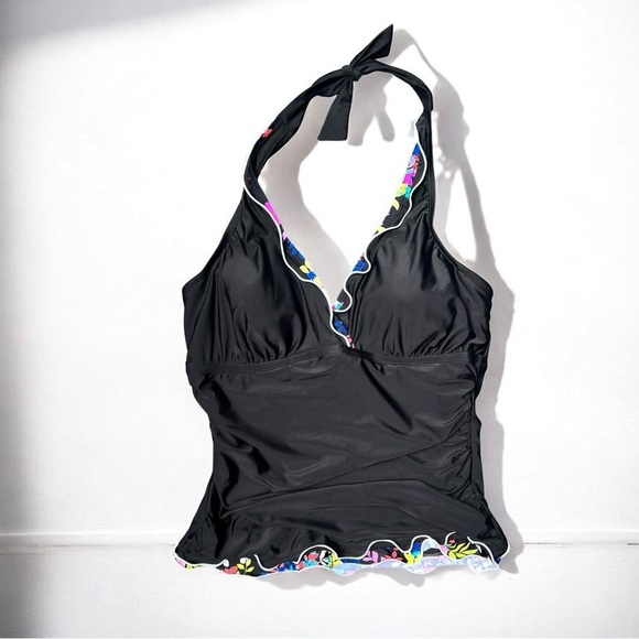 🌻NEW w.tags Island Escape Plus Size Mariposa Underwire Halterkini Size 20W - Picture 2 of 11